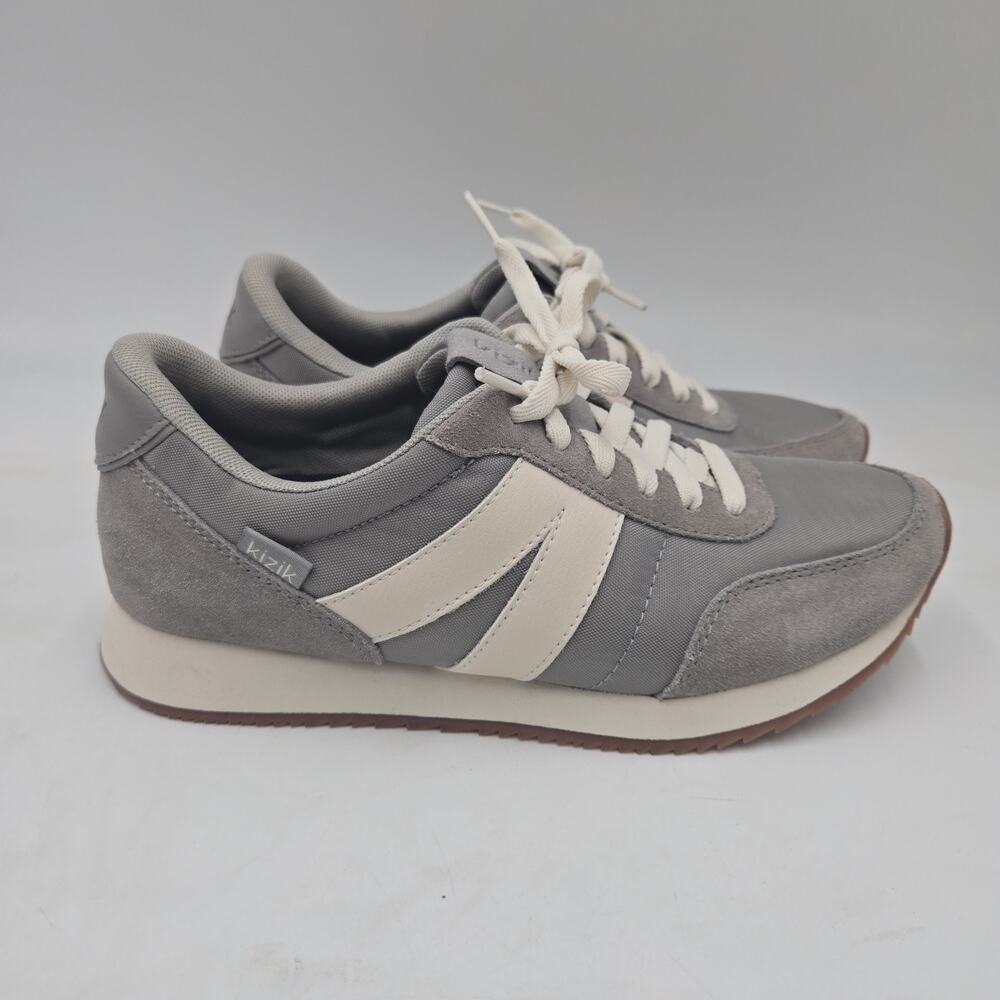 New Kizik Milan Womens Sz 7 Sneakers Shoes Gray Suede Lace Up Casual Streetwear